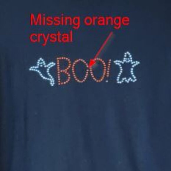 Jerzees Black Blingy BOO! Long Sleeved Tee - S - Picture 8 of 8